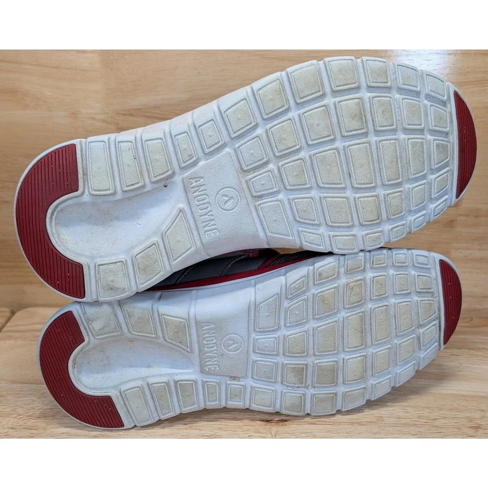 Anodyne‎ No. 46 Men's Comfort Walking Shoes Gray Red Size 8M Diabetic Sneaker